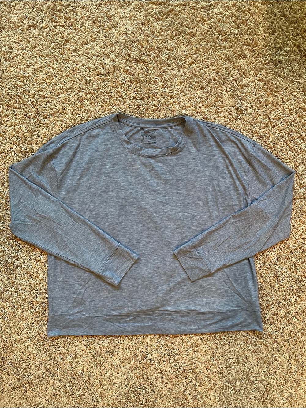 Patagonia Heather Blue Casual Crossback Crew Shirt Women Size XL Lightweight